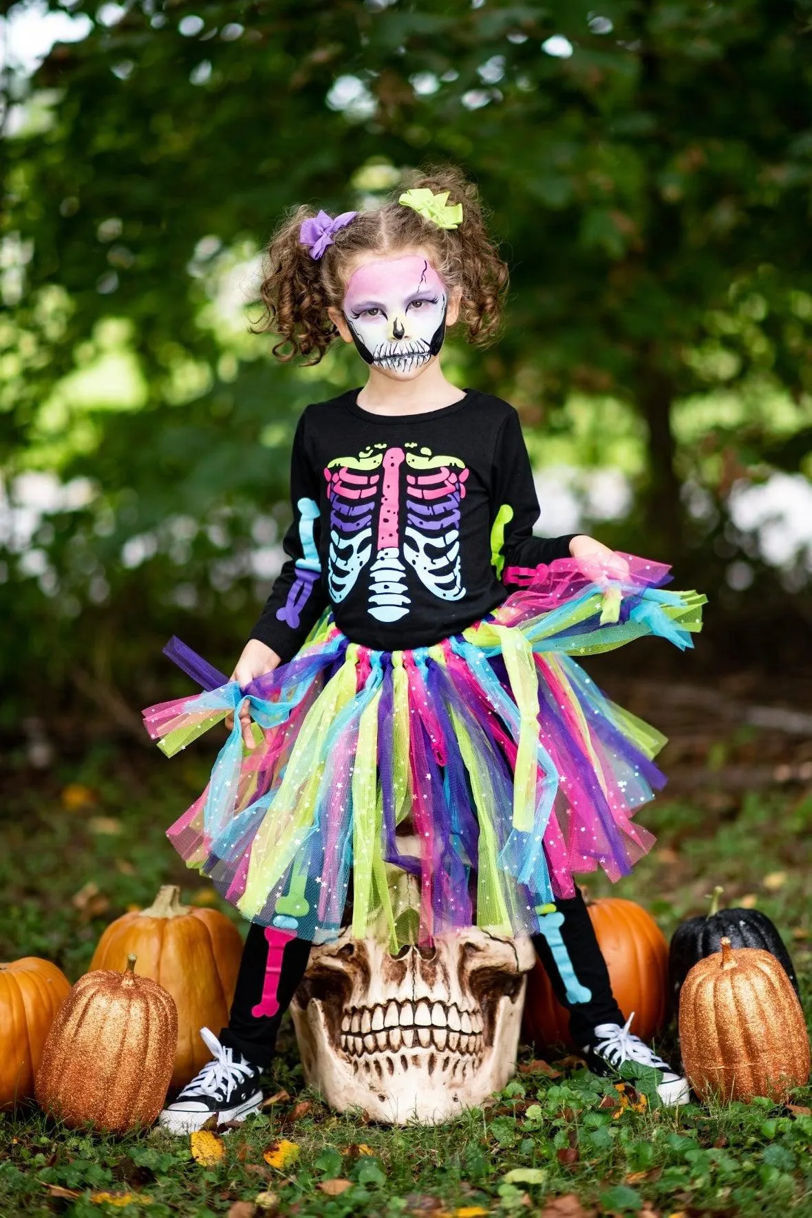 3pc Skeleton Tutu Pant Costume Set