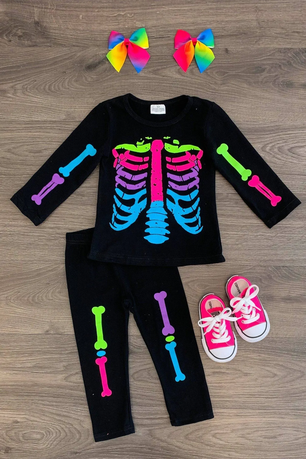 3pc Skeleton Tutu Pant Costume Set