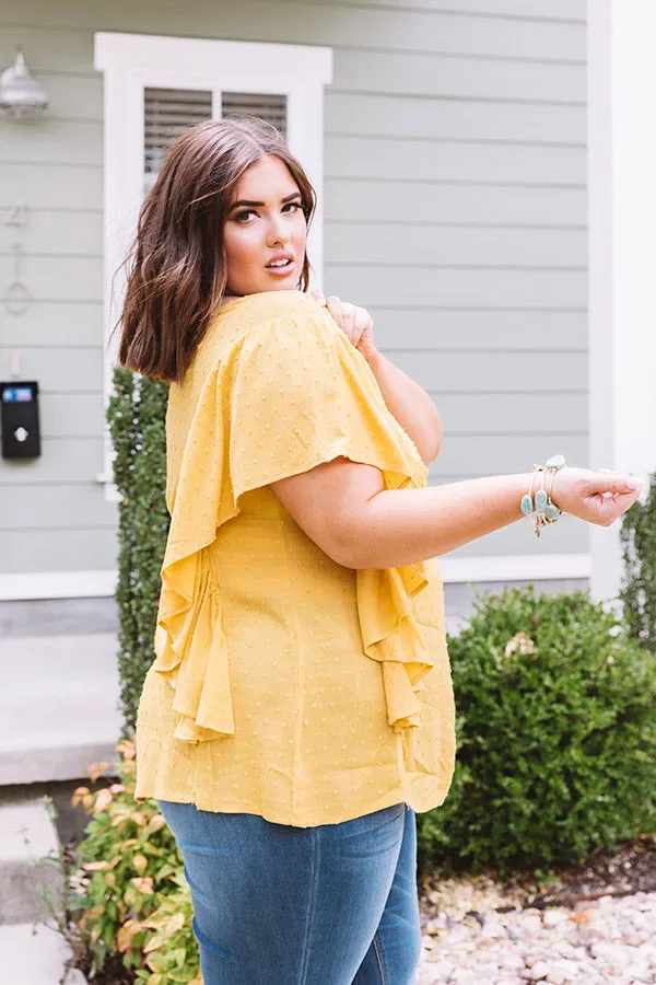 Ahead Of The Curve Babydoll Top In Marigold  Curves