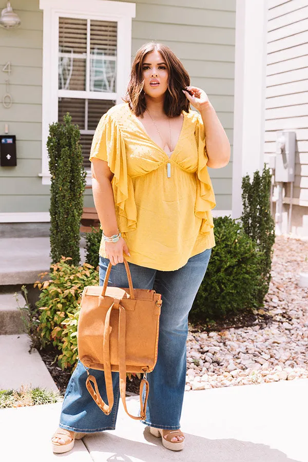 Ahead Of The Curve Babydoll Top In Marigold  Curves