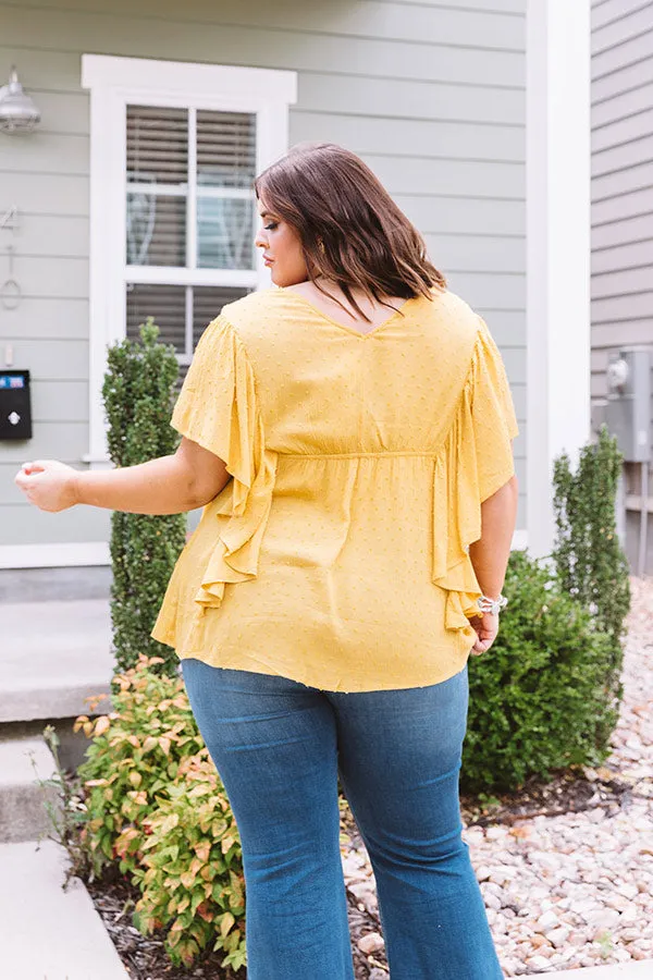 Ahead Of The Curve Babydoll Top In Marigold  Curves