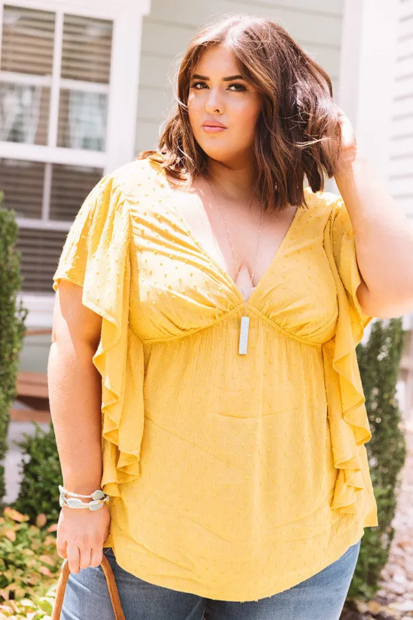Ahead Of The Curve Babydoll Top In Marigold  Curves