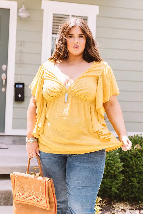 Ahead Of The Curve Babydoll Top In Marigold  Curves