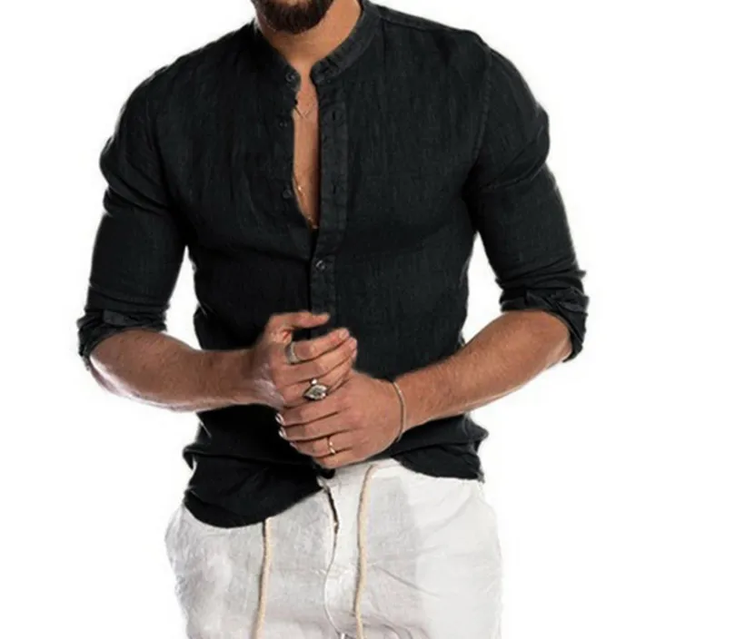 Aidase Mens LAidase Mens Linen Blouse Short Sleeve Baggy Buttons Summer Solid Comfortable Pure And Linen Casual Loose Holiday Shirts Tee Tops