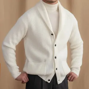 Aidase Winter British Retro Sweater Cardigan Warm Coat Men Single Breasted Top Cardigan Pocket Knitting Sweaters Solid Color Sweater