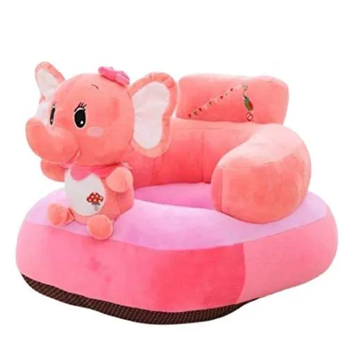 AVSHUB Soft and Rocking Chair Skin Friendly Elephant Shape Baby Supporting Seat Soft Plush Cushion and Chair for Kids/Baby - PinkElephant, for 3 Months to 3 Years