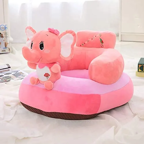 AVSHUB Soft and Rocking Chair Skin Friendly Elephant Shape Baby Supporting Seat Soft Plush Cushion and Chair for Kids/Baby - PinkElephant, for 3 Months to 3 Years