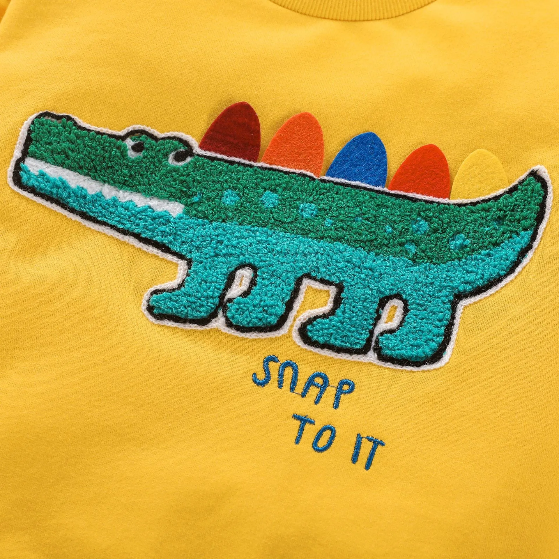 Baby Boy Cartoon Dinosaur Patches Pattern Long Sleeve Hoodies by MyKids-USA™