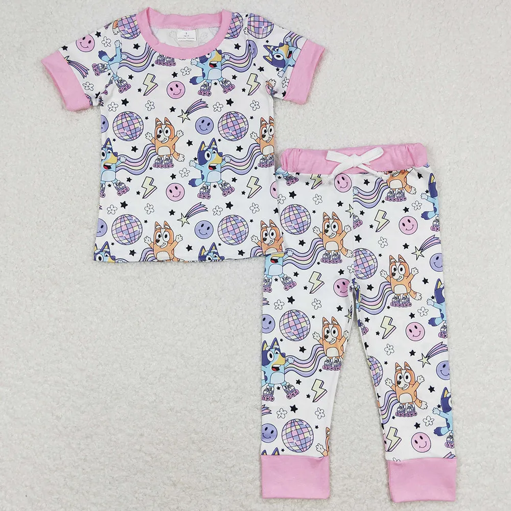 Baby Girls Pajamas Dogs Disco Shirt Pants Pajamas Sleepwear Sets GSPO1508
