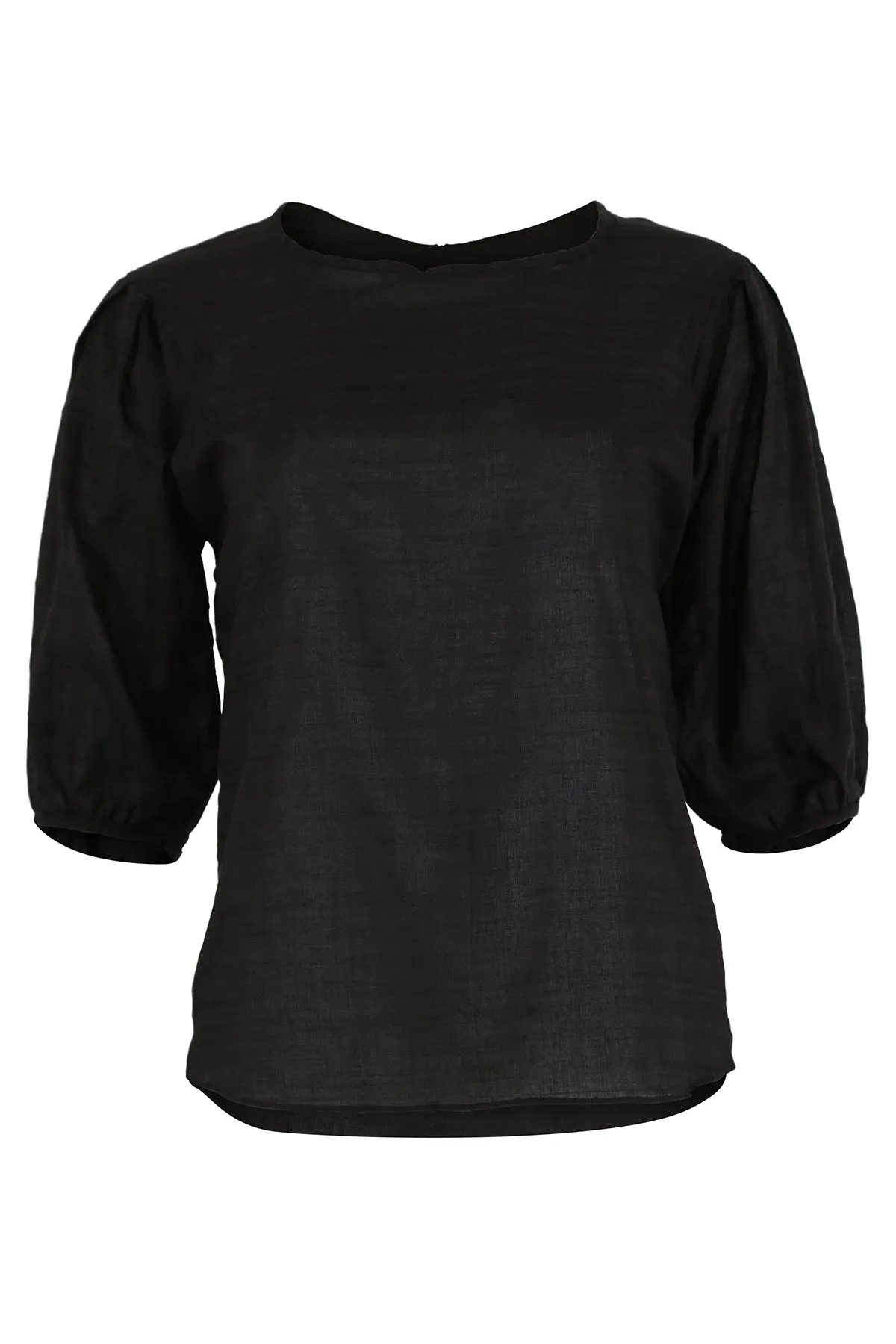 Barcelone Blouse Black in Seersucker