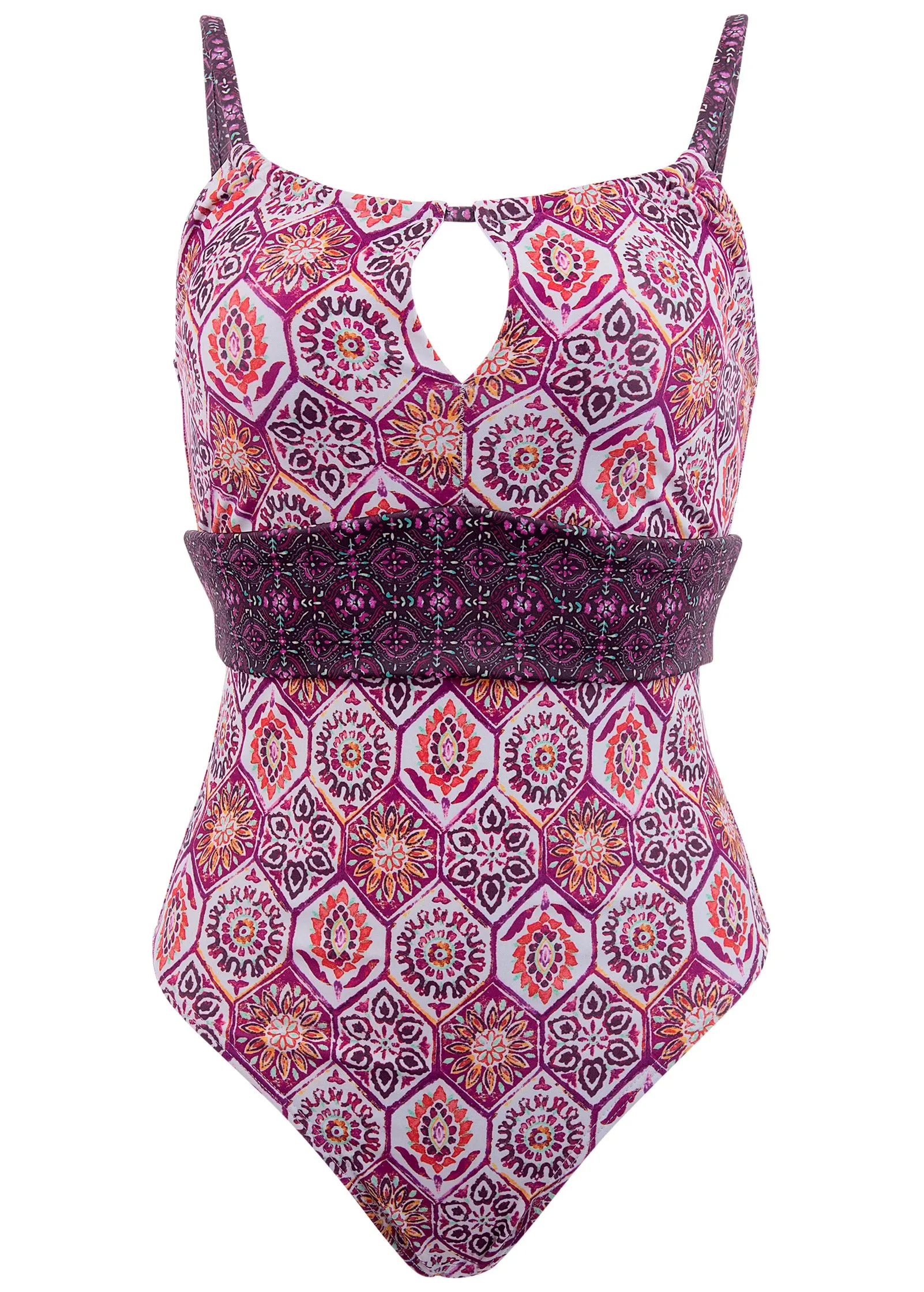 Belted One Piece - Royal Mosaic