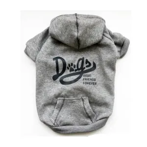 BFF Grey Fleece Dog Hoodie Sweatshirt XXS to 100  LBS  ****FINAL SALE ****