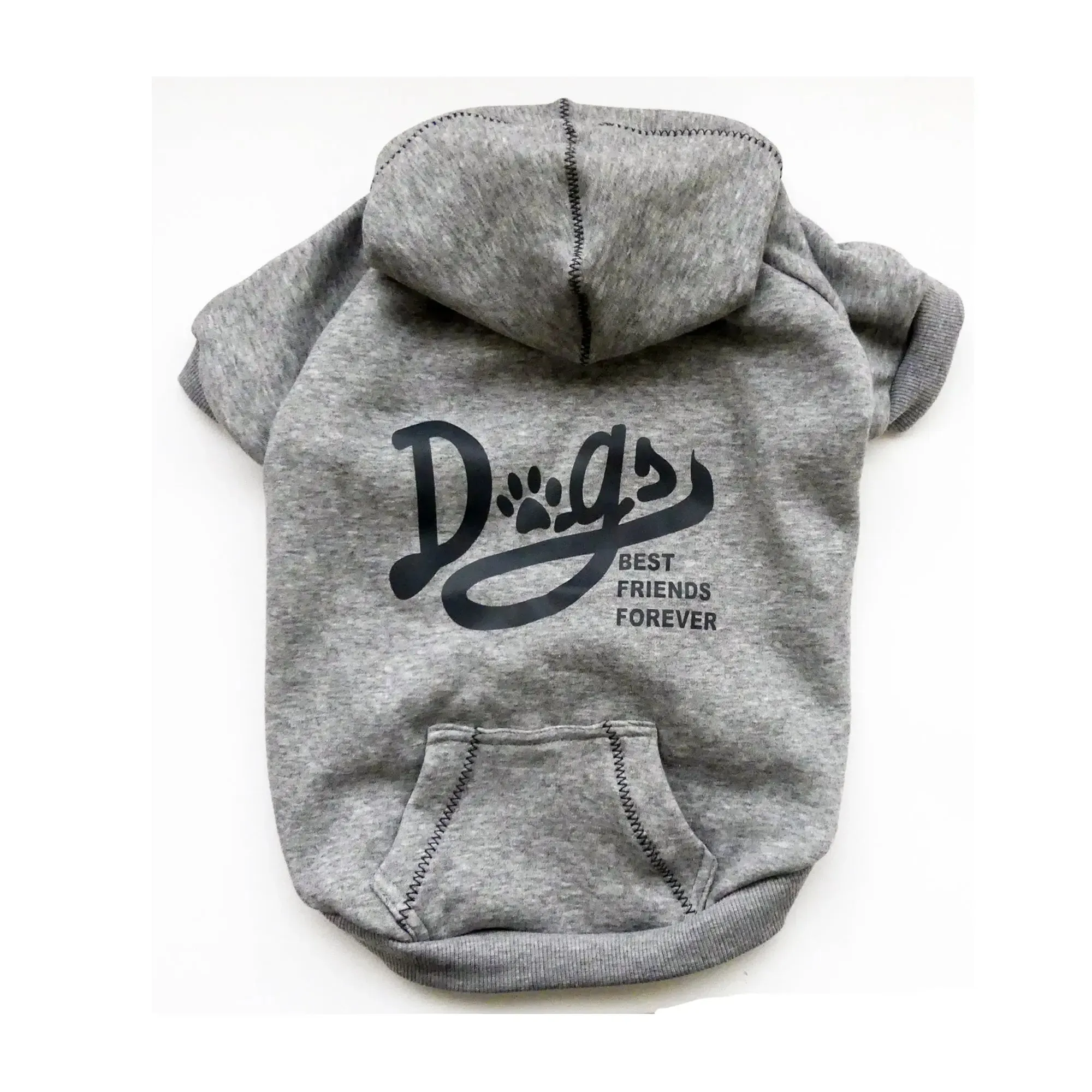 BFF Grey Fleece Dog Hoodie Sweatshirt XXS to 100  LBS  ****FINAL SALE ****