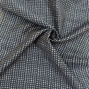Blue Dot Print Viscose Chanderi Fabric