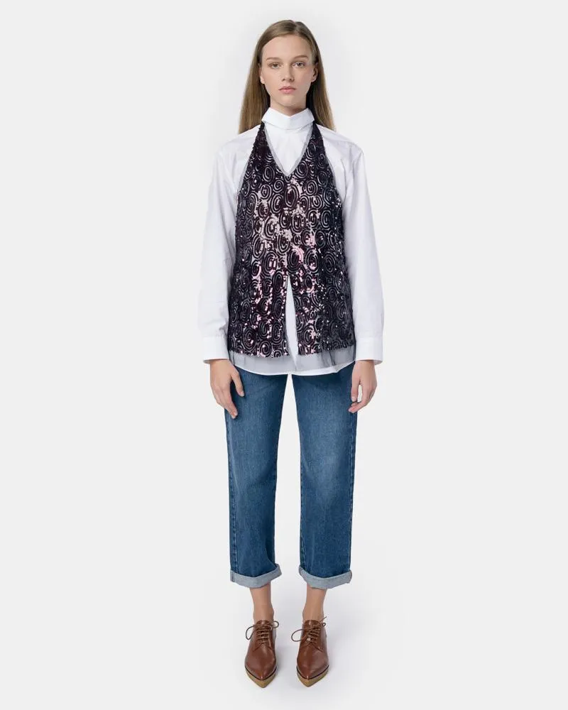 Chanty Embellished Top in Aub