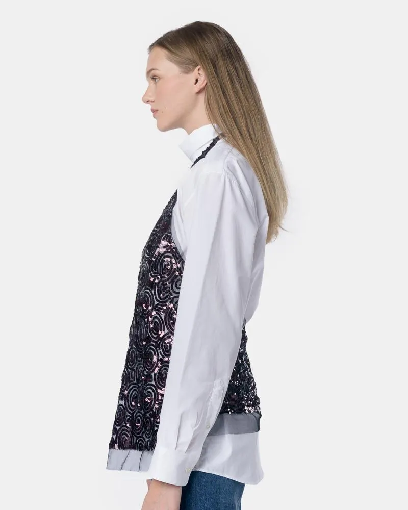 Chanty Embellished Top in Aub