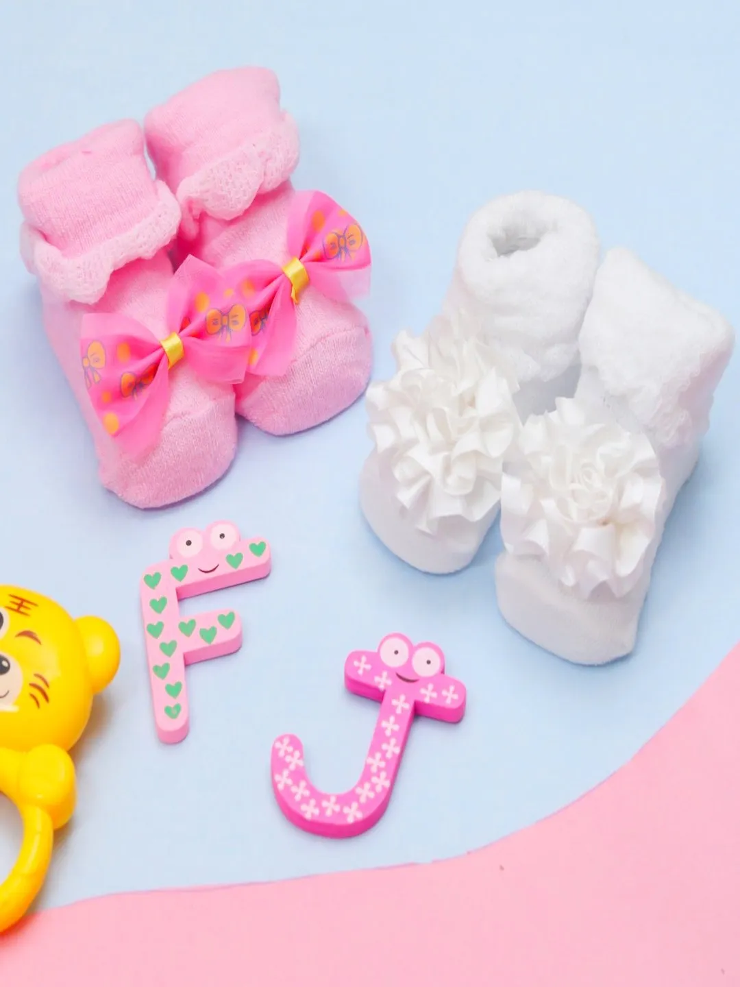 Charming Petals and Bows Baby Girl Socks Set
