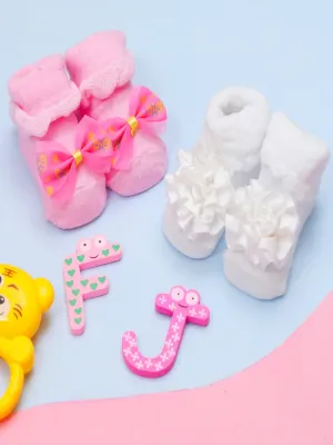 Charming Petals and Bows Baby Girl Socks Set