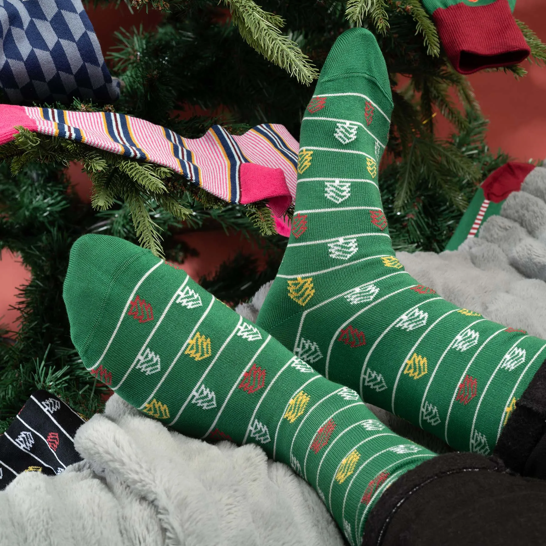 Christmas Tree Men's Socks - Green