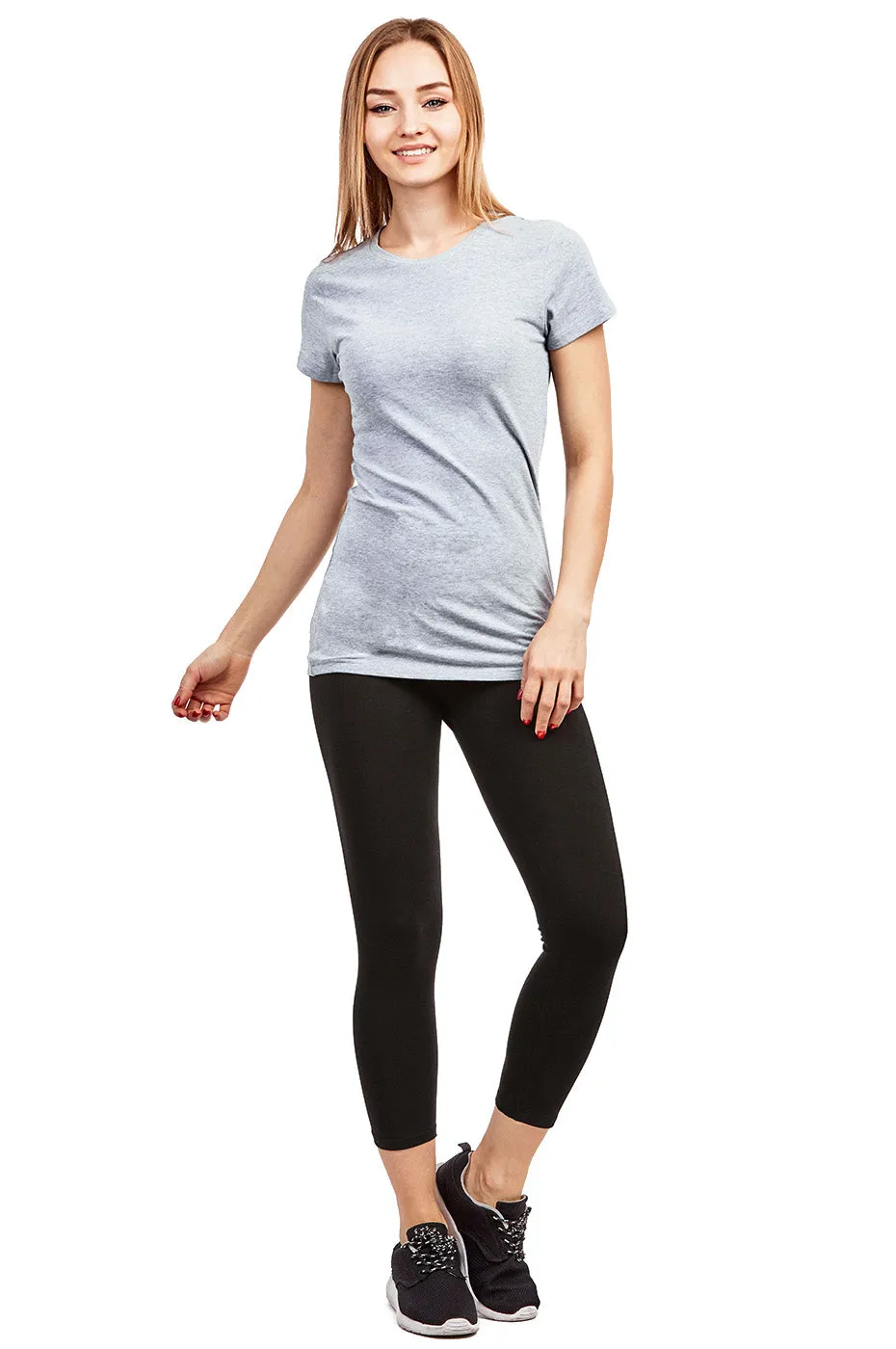 COTTONBELL LADIES COTTON CAPRI LEGGINGS (WP4001C_BLACK)