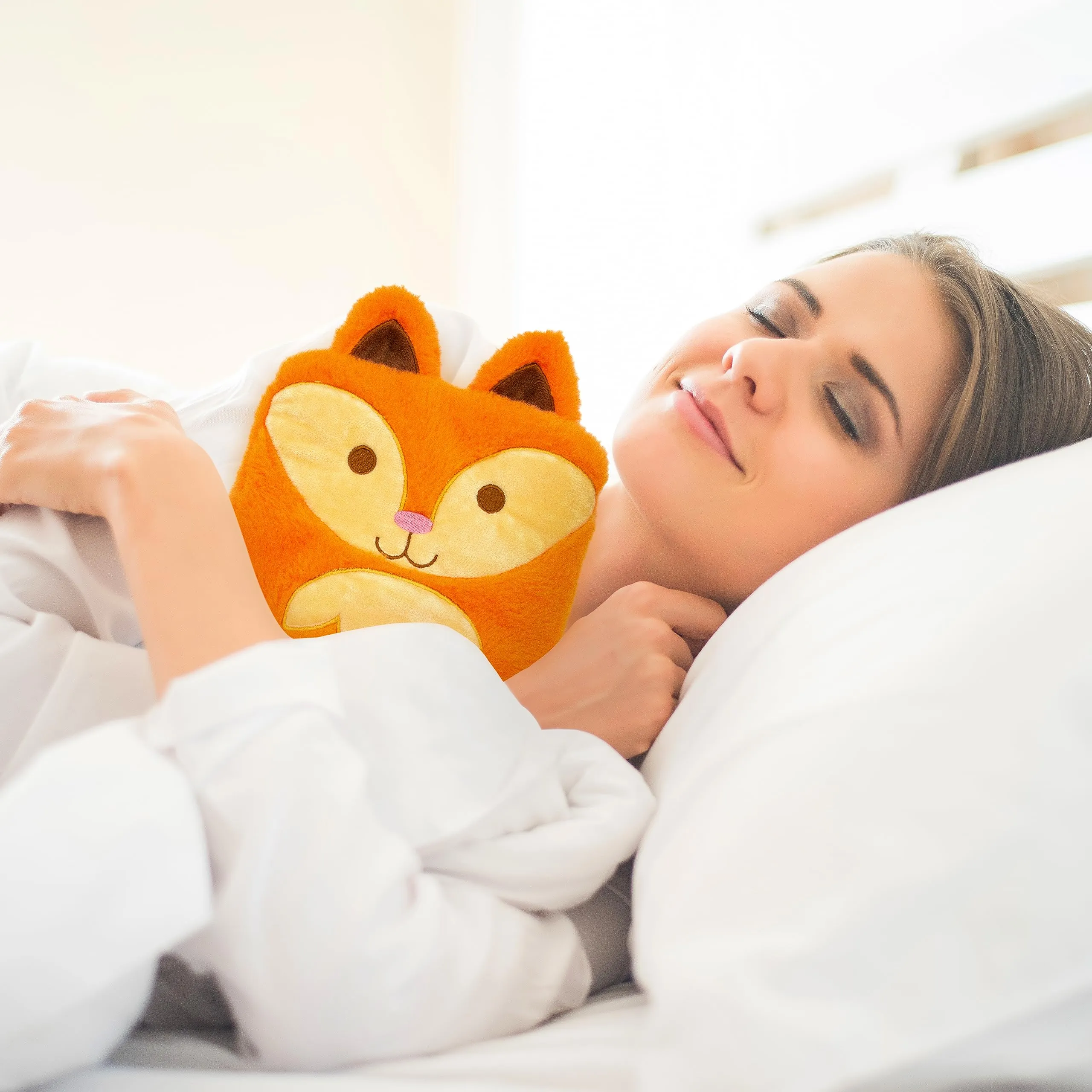 Cute Fox Plush Novelty Animal Hot Water Bottle - 2L Capacity