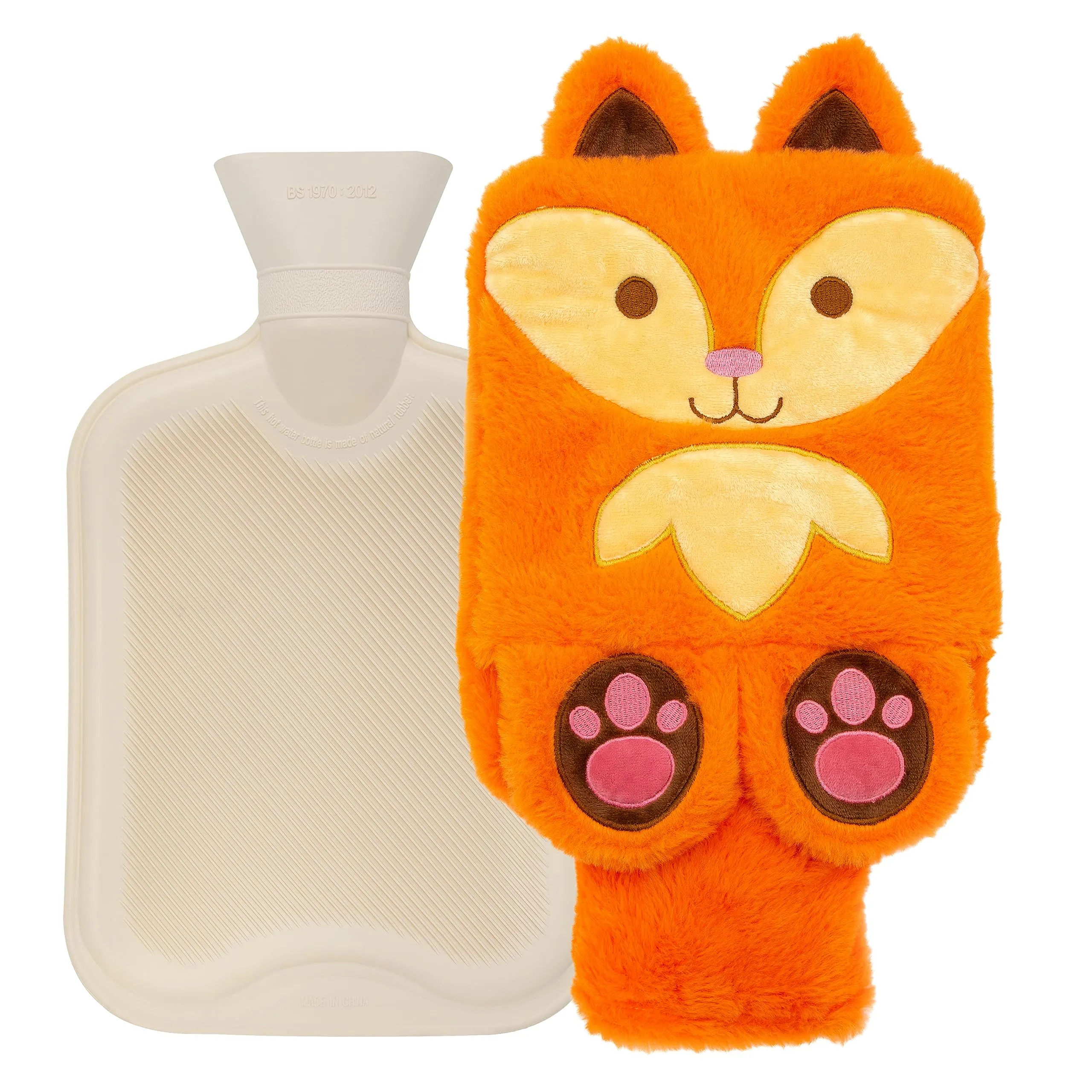 Cute Fox Plush Novelty Animal Hot Water Bottle - 2L Capacity