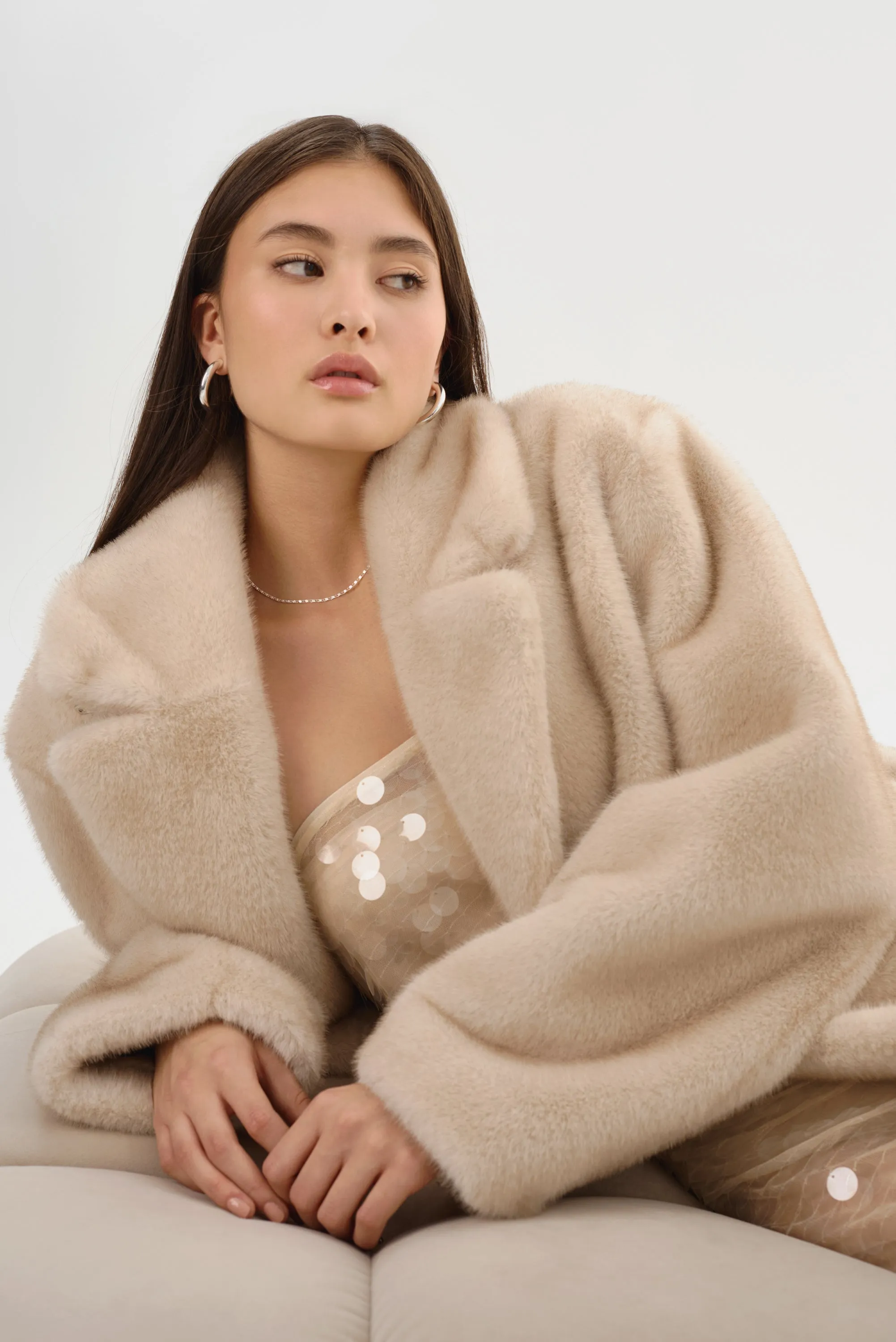 DARELLE | Oversized Faux Fur Maxi Coat