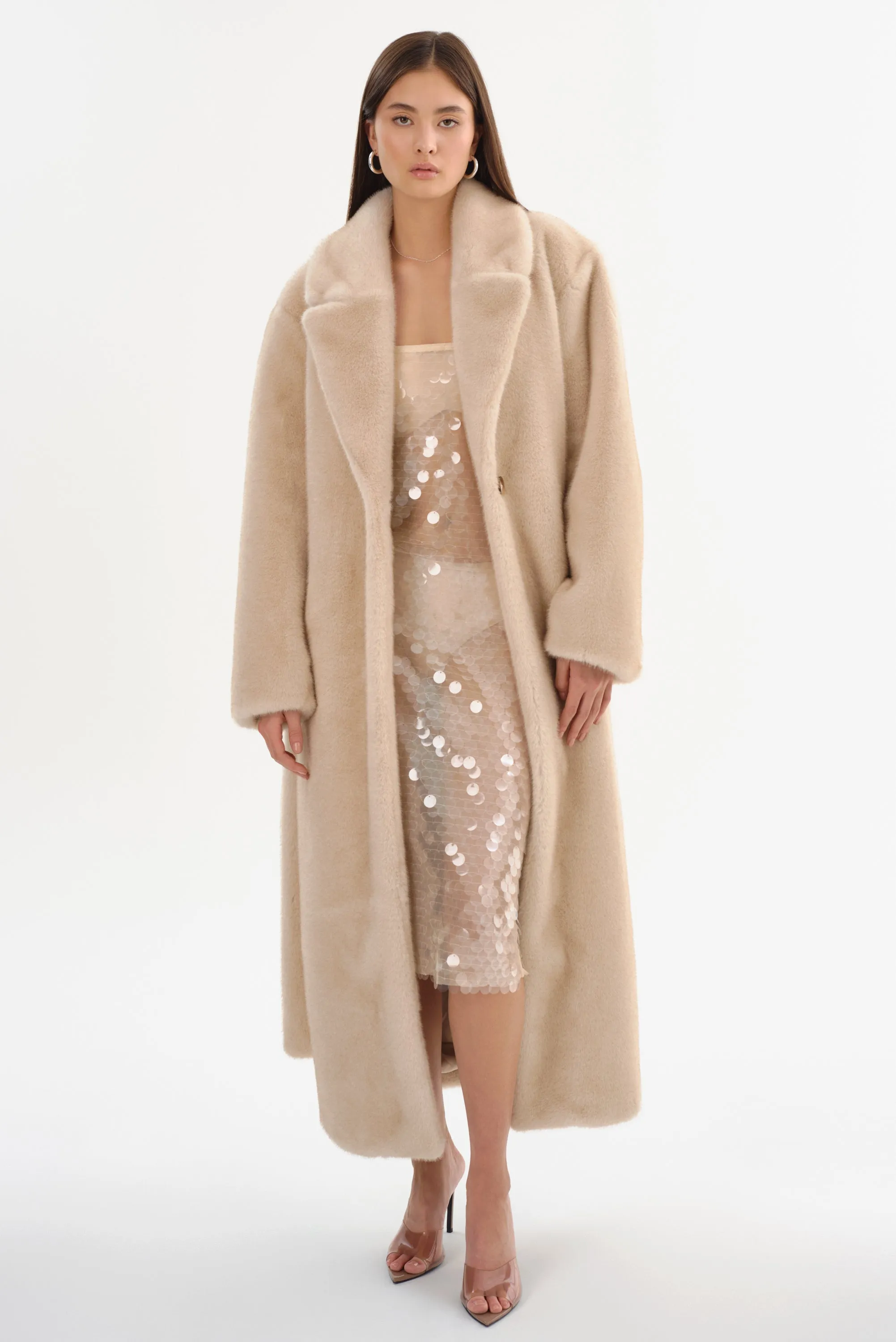 DARELLE | Oversized Faux Fur Maxi Coat