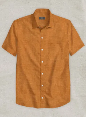 Dublin Autumn Orange Linen Shirt