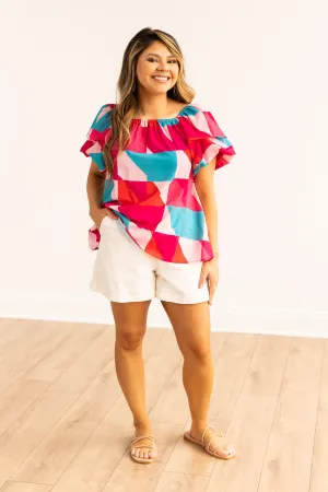 Faelan Puff Sleeve Top, Multicolor