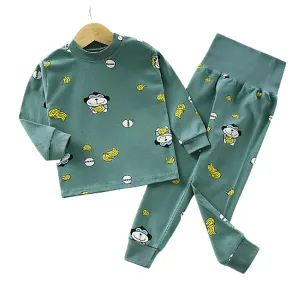 Fancydresswale Toddler Monkey and Banana Printed Baby Boys Clothing Set Long Sleeve Tops Pants Little Kids All season Outfits, Green