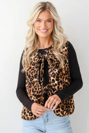 FINAL SALE - Fierce Perfection Leopard Corduroy Tie Vest