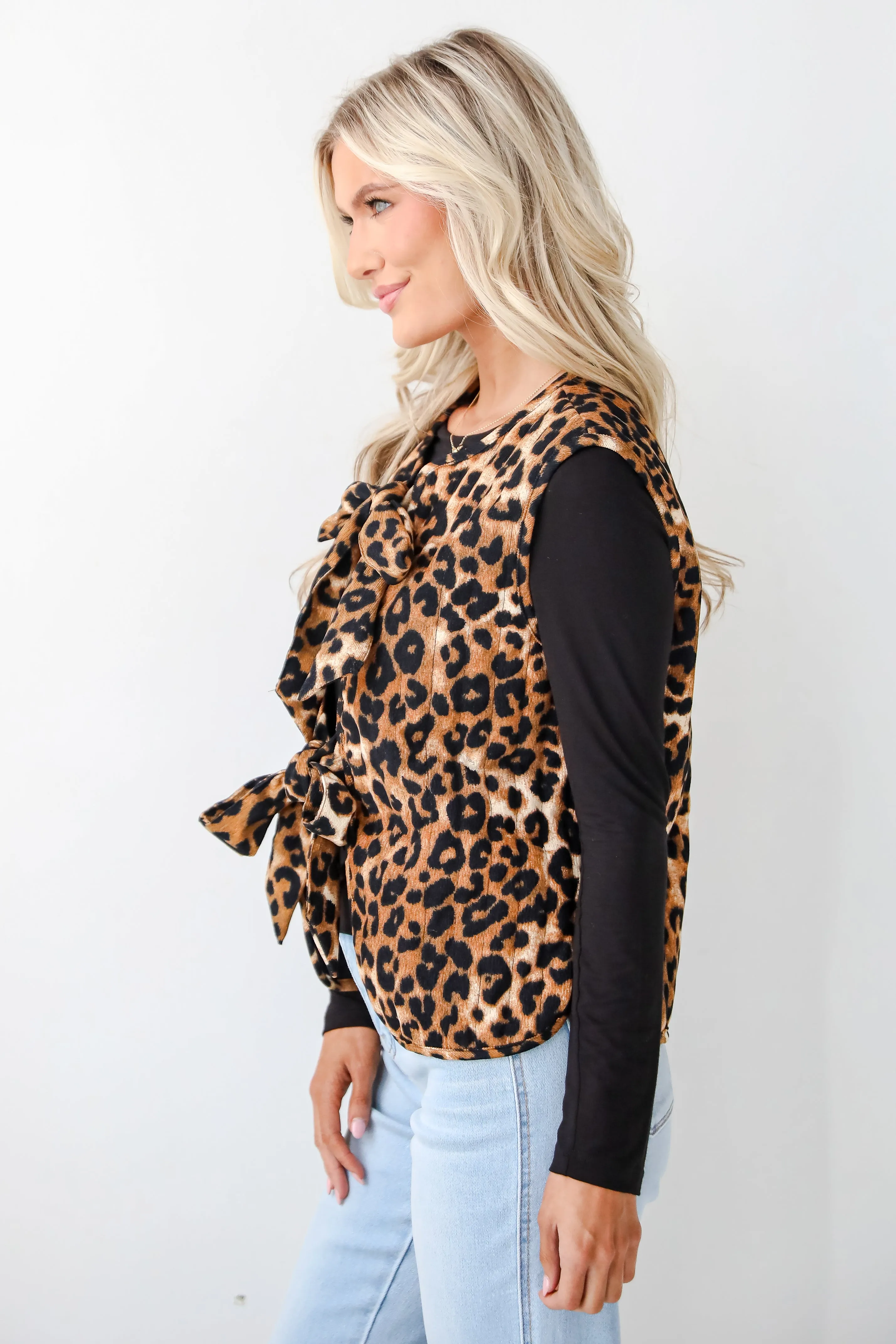 FINAL SALE - Fierce Perfection Leopard Corduroy Tie Vest