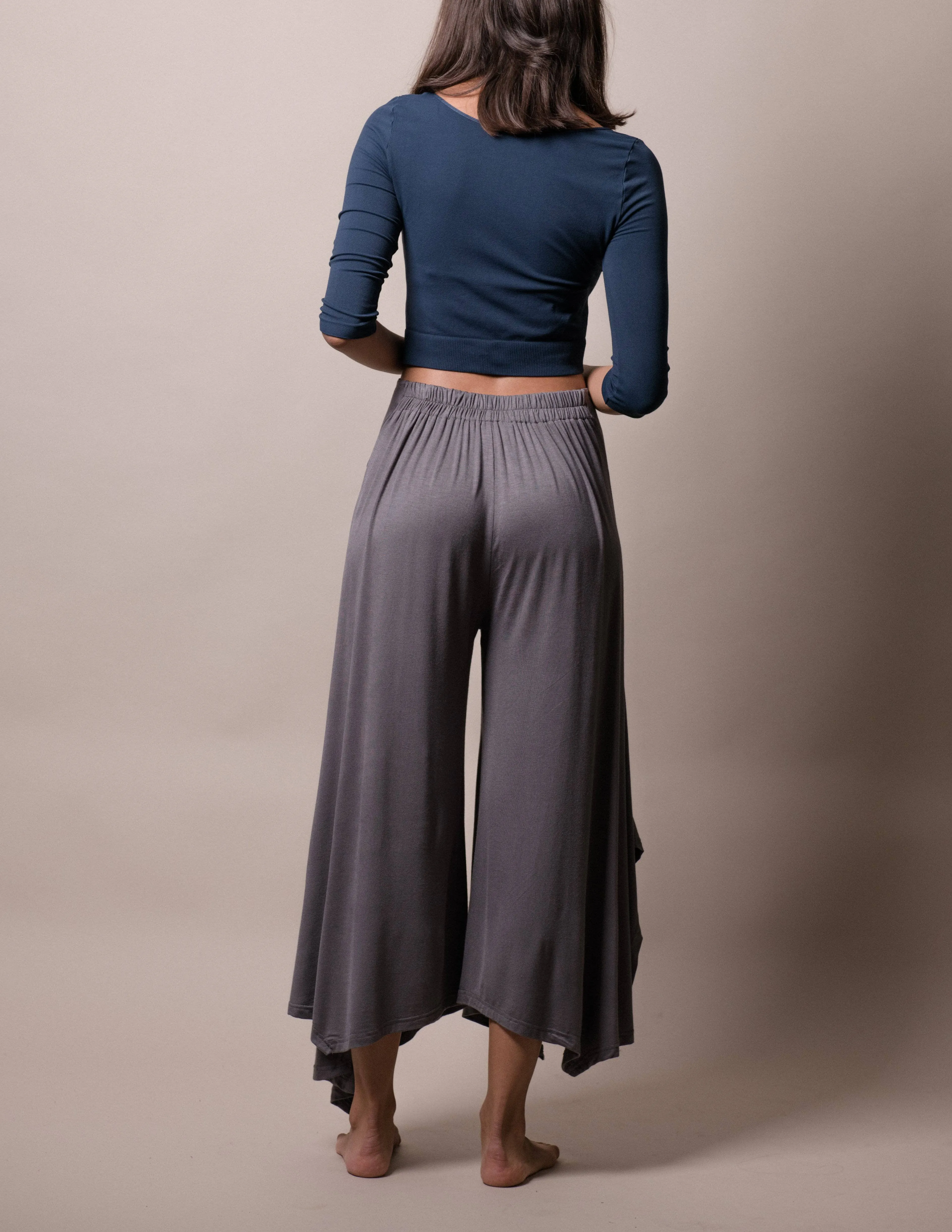 Flowy Crop Pants - Grey - As-Is-Clearance
