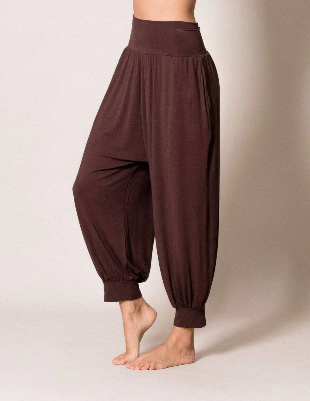 Flowy Harem Pants - Espresso
