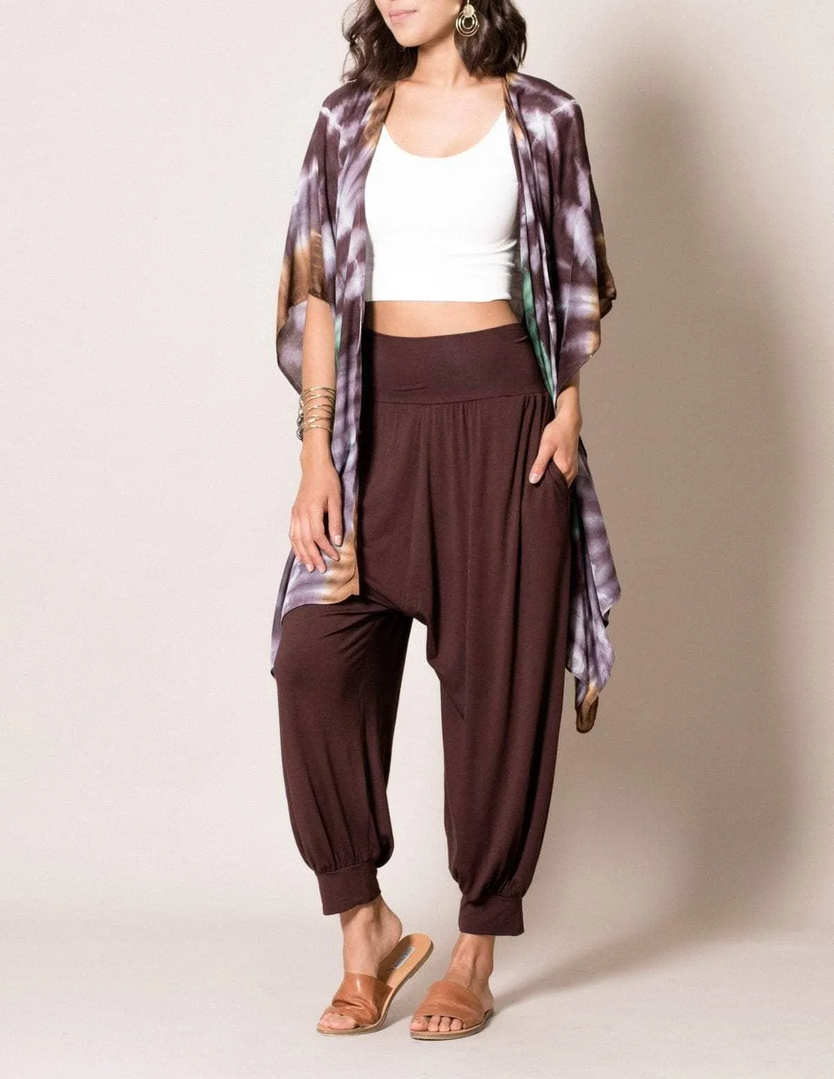 Flowy Harem Pants - Espresso