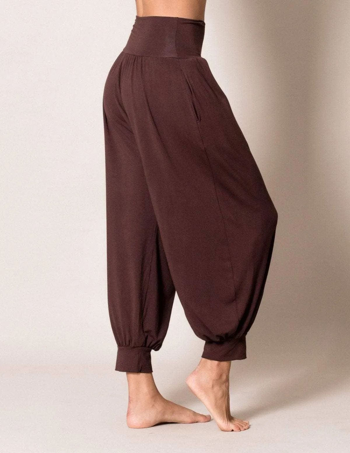 Flowy Harem Pants - Espresso