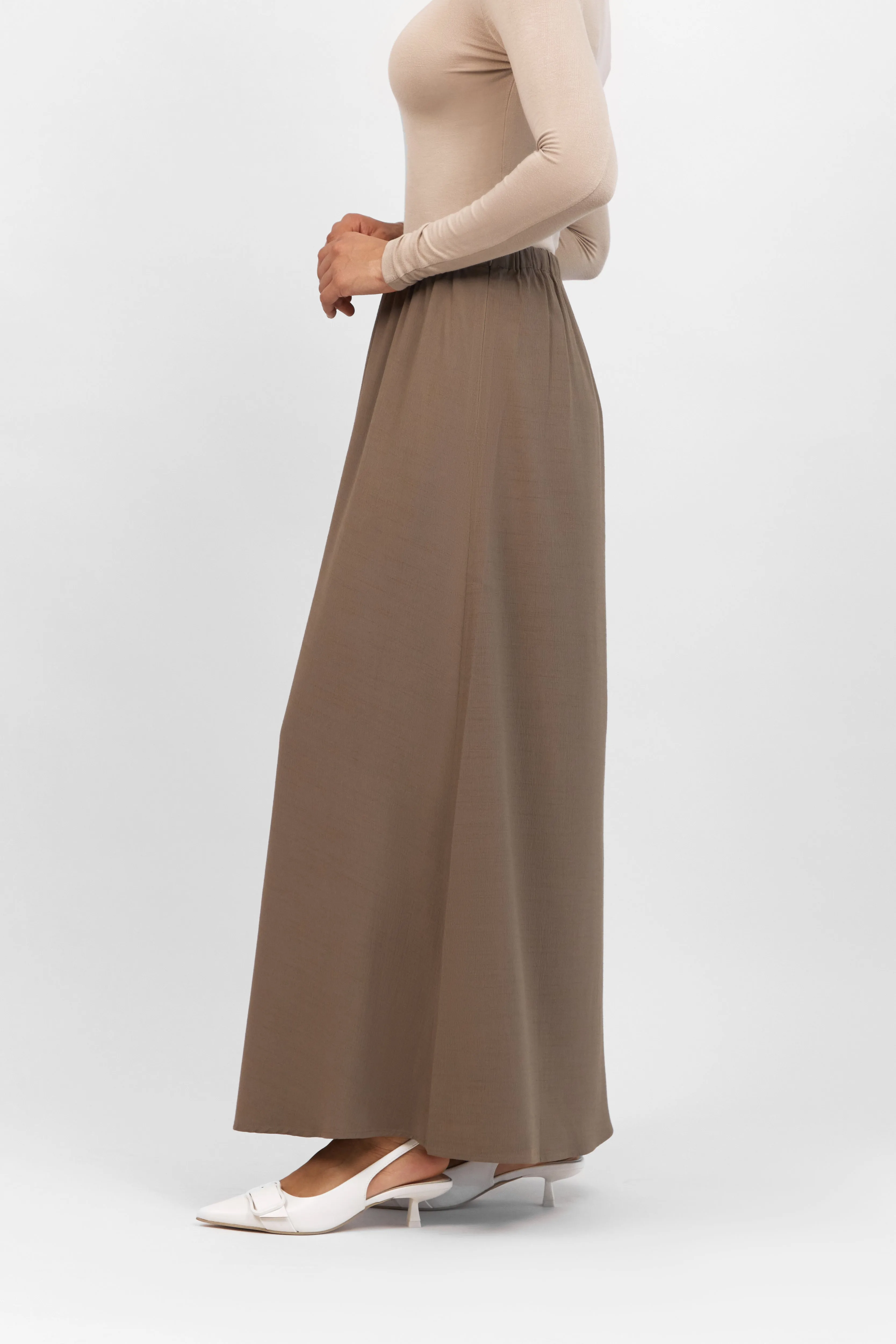 Flowy Maxi Skirt - Dark Oak