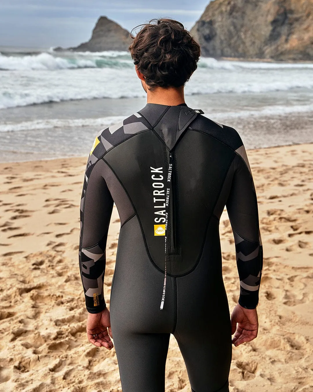 Geo Camo - Mens 3/2 Full Wetsuit - Black