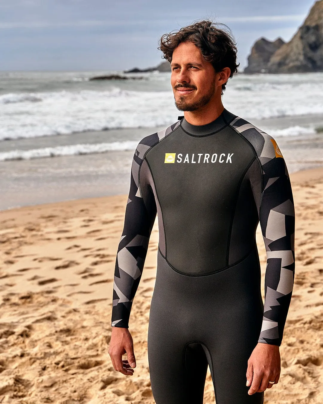 Geo Camo - Mens 3/2 Full Wetsuit - Black