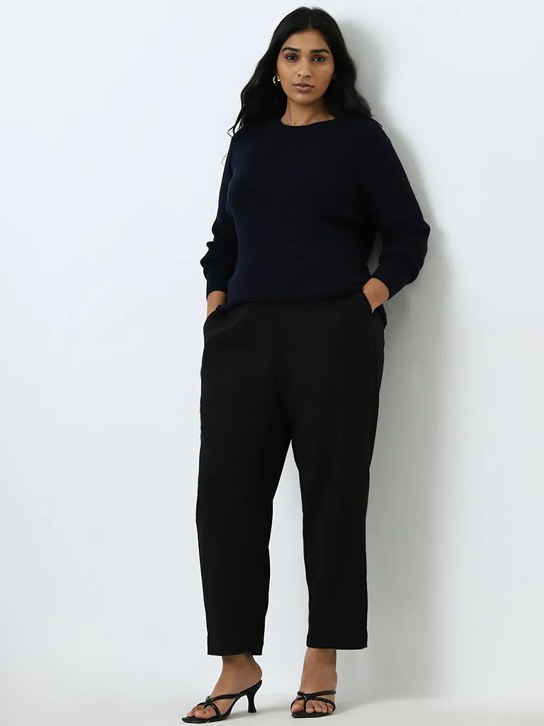 Gia Navy Ribbed Sweater