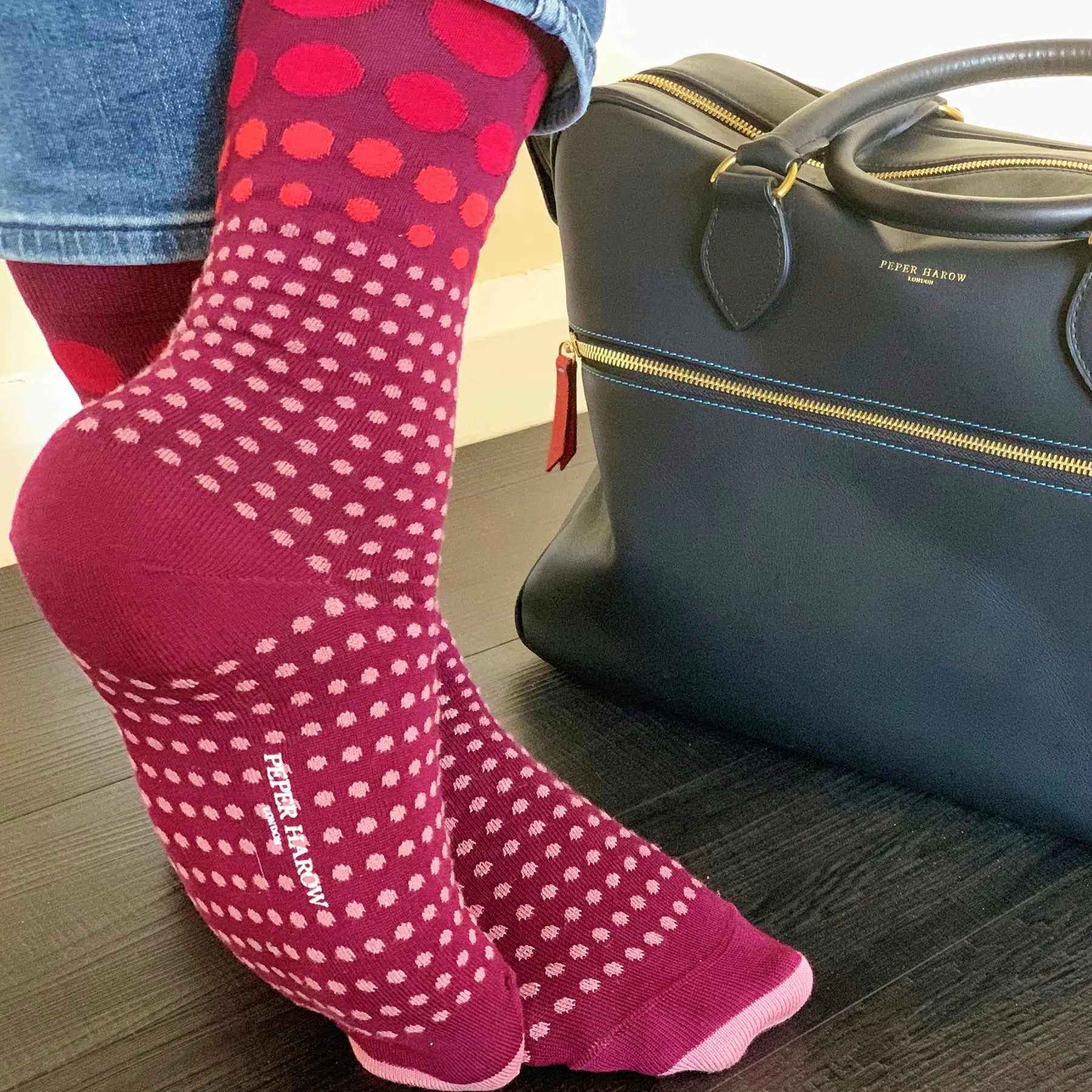 Grad Polka Men's Socks - Burgundy