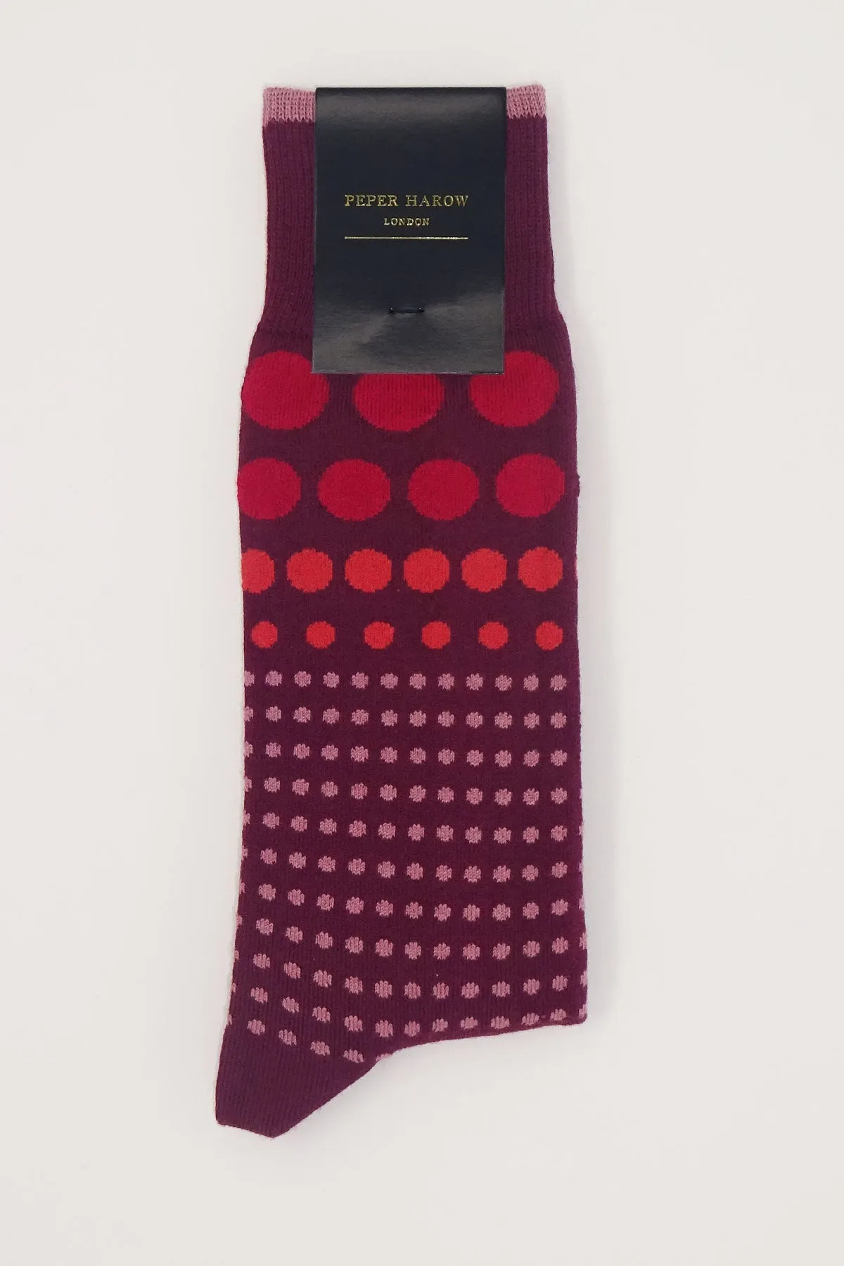 Grad Polka Men's Socks - Burgundy