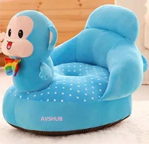 Homescape Kid's Soft Plush Cushion Sofa Seat or Rocking Chair (0 to 4 Years, Blue)