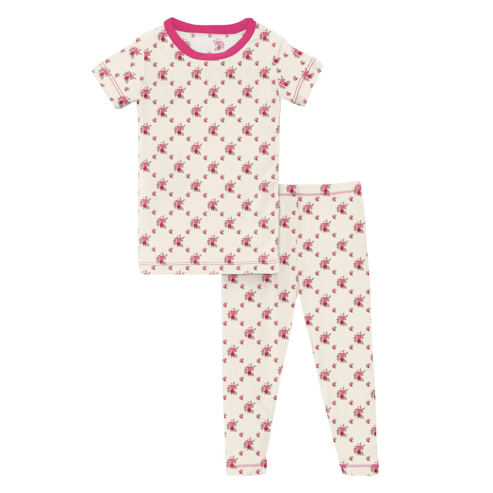 KicKee Pants Natural Rose Trellis S/S Pajama Set w/Pants