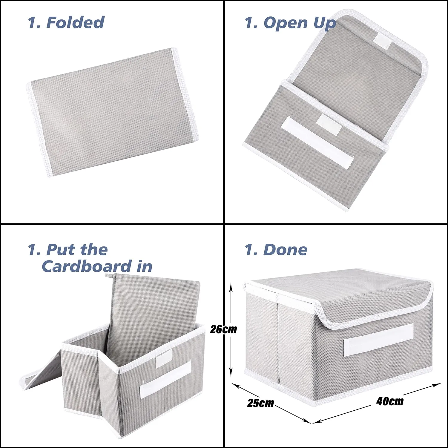Kuber Industries Drawer Storage Box | Foldable Dhakkan Storage Box | Non-Woven Clothes Organizer For Toys | Storage Box with Handle | Large | Pack of 3 | Pink & Gray