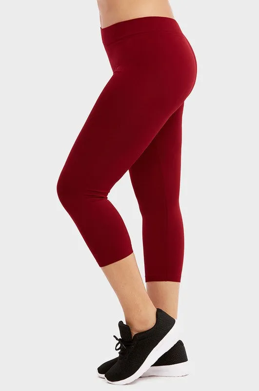 LADIES PLUS SIZE  SEAMLESS  CAPRI LEGGINGS