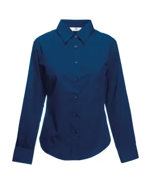 Ladyfit poplin long sleeve shirt | Navy