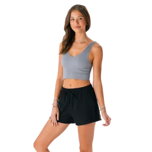 Lotus and Luna Rayon Cabana Shorts - Black