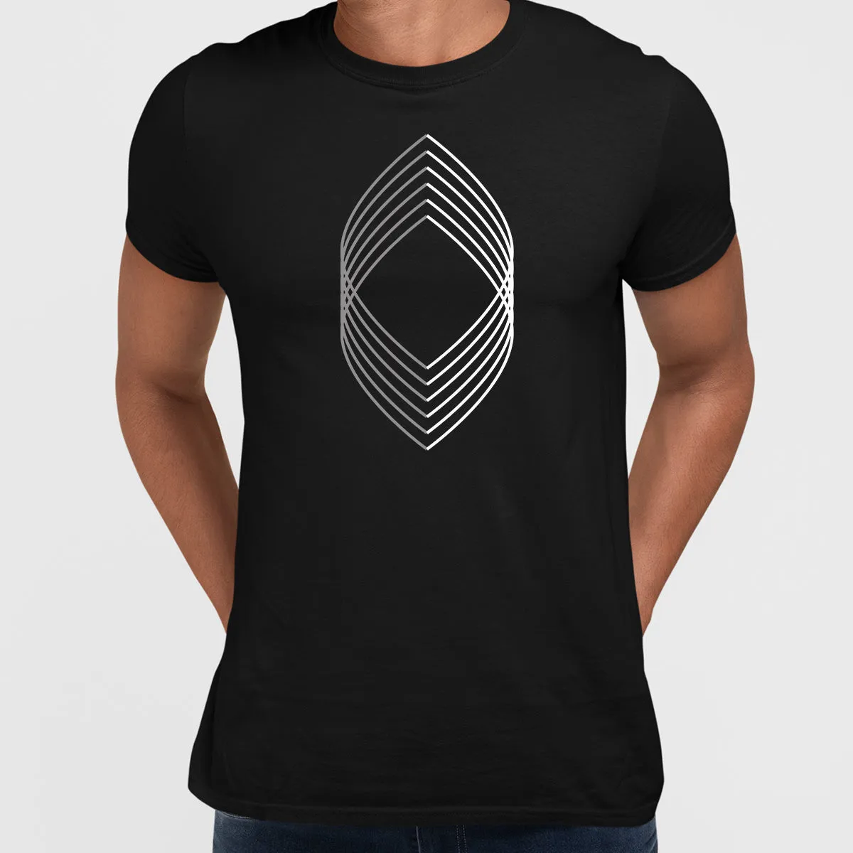 Modern Geometric Elements - Line Dots & Shapes Printed t-shirts Unisex Sample 06